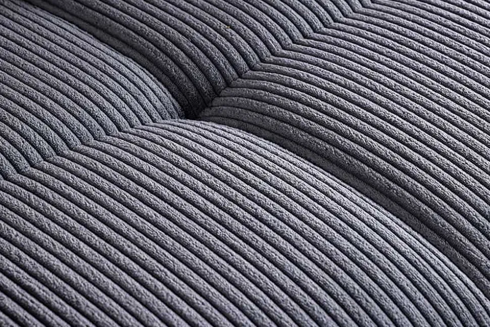 Modernes XXL Sofa ELEGANCIA 285cm anthrazit Cord inklusive Kissen Bigsofa