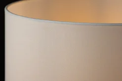 Moderne Tischlampe CLASSIC 45cm transparent recyceltes Glas weiß Stoffschirm