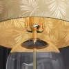Moderne Tischlampe CLASSICO 50cm transparent Glas weiß gold Leinenschirm