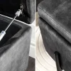 Moderne Truhenbank LOFT 100cm grau Samt Sitzbank mit Stauraum gespolstert schwarz Metall
