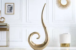 Moderne Vase WAVE XL 106cm gold Aluminium poliert Dekoration