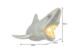 Moderne Wandlampe SHARK 40cm gold Hai-Skulptur handmade