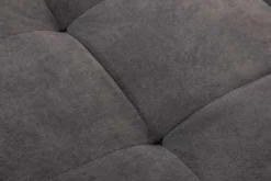 Moderne Wohnlandschaft KENT 220cm grau Samt Ecksofa Federkern inkl. Hocker und Kissen