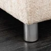 Moderne Wohnlandschaft KENT 220cm champagner beige Strickstoff Ecksofa inkl. Hocker