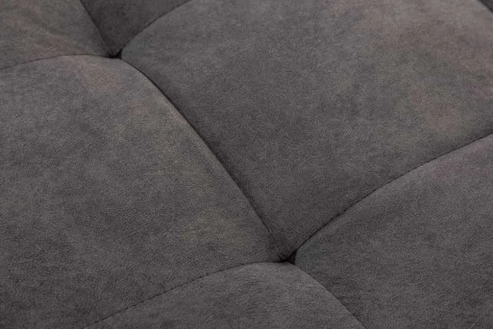 Moderne XXL Wohnlandschaft KENT 305cm grau Samt Bigsofa inkl. Hocker Federkern