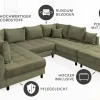 Moderne XXL Wohnlandschaft KENT 305cm grün Cord Bigsofa inkl. Hocker Federkern