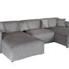 Moderne XXL Wohnlandschaft SIGNATUR 370cm grau Chenille Cremona U-Form Sofa inkl. Kissen