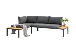 Modulare Garten Sitzgruppe ORLANDO LOUNGE 240cm anthrazit Aluminium wetterfest inkl. Kissen