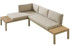 Modulare Garten Sitzgruppe ORLANDO LOUNGE 240cm champagner greige Aluminium wetterfest inkl. Kissen