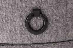 Nachttisch SIGNUM 55cm oval grau Vogue Seiden Samtstoff inkl. Beleuchtung Schubladen