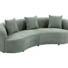 Organisches Sofa ATELIER 230cm salbei Bouclé 3-Sitzer Couch inkl. Kissen