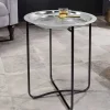 Orientalischer Beistelltisch CASABLANCA 50cm silber schwarz Tablett abnehmbar klappbar