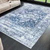 Orientalischer XXL Teppich OLD MARRAKESCH 350x240cm grau blau Flachgewebe