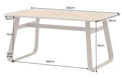 Outdoor Esstisch ORGANIC 200cm natur Kunststoff greige Aluminium Gartentisch wetterfest