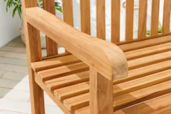 Outdoor Gartenbank EMPIRE TEAK 120cm natur Massivholz