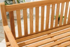 Outdoor Gartenbank EMPIRE TEAK 120cm natur Massivholz