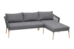 Outdoor Gartenlounge IPANEMA 240cm anthrazit Aluminium Teakholz wetterfest