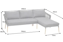 Outdoor Gartenlounge IPANEMA 240cm anthrazit Aluminium Teakholz wetterfest