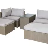 Outdoor Gartenlounge Set XXL MODULAR natur Polyrattan Sitzgruppe wetterfest inkl. Kissen