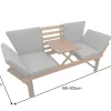 Outdoor Garten Sitzbank MODULAR 200cm natur grau Akazie mit Tisch inkl. Kissen klappbar