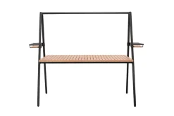 Outdoor Gartentisch RIO 190cm anthrazit Aluminium Massivholz mit Dekostange wetterfest
