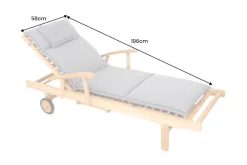 Outdoor Kissen ROG 58x196cm taupe Polster-Auflage für Gartenliege