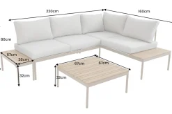 Outdoor Lounge MOBILE MODULAR anthrazit hellgrau Garten-Sitzgruppe inkl. Tisch und Kissen