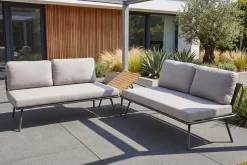 Outdoor Lounge Sitzgruppe MOBILE MODULAR anthrazit hellgrau mit Tisch wetterfest