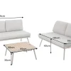 Outdoor Lounge Sitzgruppe MOBILE MODULAR greige mit Tisch wetterfest