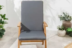 Outdoor Sitzkissen COMFORT LINE 50x122cm anthrazit für Hochlehner-Stuhl Polsterauflage