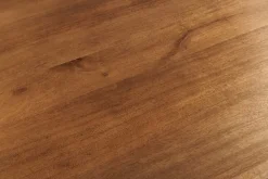Ovaler Esstisch ART DECO 220cm braun smoked massives Mangoholz mit Säulenfuß