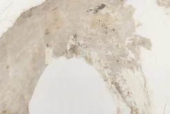 Ovaler Esstisch UNIQUE 200cm weiß natur Keramik Eiche Säulenfuß