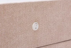 Quadratischer Nachttisch TOULOUSE 55cm beige Samt inkl. Beleuchtung und Schubladen