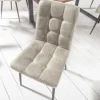 Retro Design Stuhl MODENA stone grau mit Ziersteppung
