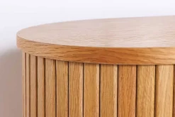 Retro Highboard VALHALLA WOOD 110cm natur Eichenholz mit Schiebetüren