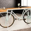 Retro Konsolentisch BICYCLE 190cm salbei natur Mangoholz Fahrrad Bartisch Upcycling