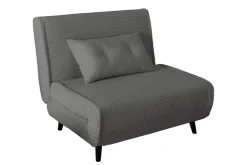 Retro Schlafsessel SMART MULTIFUNCTION 100cm grau Cord Bettfunktion inkl. Kissen