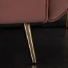 Retro Schlafsofa DIVANI 220cm altrosa Samt goldene Metallfüße 3-Sitzer mit Bettfunktion
