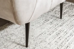 Retro Sessel NOBLESSE 105cm champagner beige Samt mit Ziersteppung