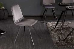 Retro Stuhl AMSTERDAM CHAIR dunkelgrau Samt Designklassiker