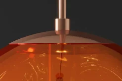 Runde Hängelampe LIQUID DIAMOND 20cm kupfer Glas Stahl Kugelleuchte
