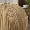 Runde Hängelampe ORGANIC 45cm natur Stoffschirm Boho