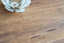 Runder Beistelltisch ELEGANCE 60cm messing Mangoholz Metall Aluminium massiv handmade