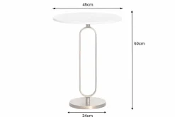 Runder Beistelltisch ELEGANCE 60cm weiß gold antik Marmor Metall Aluminium handmade