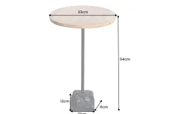Runder Beistelltisch TRAYFUL 55cm natur Mangoholz Massivholz Marmorfuß Metall schwarz