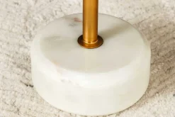 Runder Beistelltisch TRAYFUL 60cm gold Eisen weiß Marmorfuß handmade