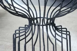 Runder Beistelltisch VARIATION 55cm schwarz Eisen Metallgestell handmade