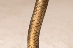 Runder Beistelltisch WILDLIFE SNAKE 65cm kupfer antik Metall Glas handmade