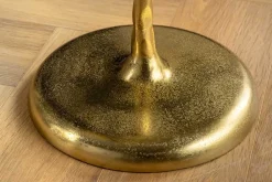 Runder Beistelltisch WILDLIFE PEACOCK 60cm gold Glasplatte Metall Pfauen-Skulptur