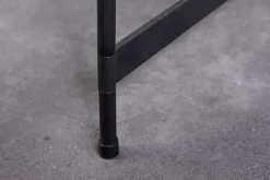 Runder Couchtisch FUSION 70cm Baumscheibe Eiche schwarz Metall Beistelltisch